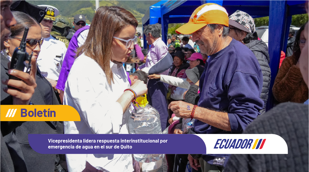 Vicepresidenta lidera respuesta interinstitucional por emergencia de agua en el sur de Quito